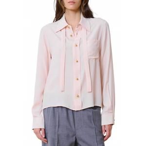 NEW WE-AR4 academy solid long sleeve blouse in pale blush